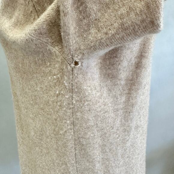 Quince Mongolian Cashmere Turtleneck Sweater Dress in Oatmeal Size Medium - Picture 10 of 15